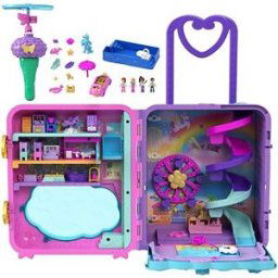 Mattel Polly Pocket Prázdninové letovisko v kufříku, 4 pidi panenky, 25+ doplňků