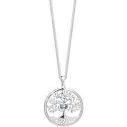 Preciosa Stříbrný přívěsek s řetízkem Sparkling Tree of Life, s kubickou zirkonií Preciosa, bílý