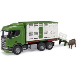 Bruder 3548 Scania Super 560R nákladní vůz pro přepravu zvířat s 1 krávou