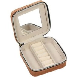 Home Styling Collection Šperkovnice, manšestr 12 × 12 × 5 cm, oranžová