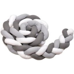 T-TOMI Pletený mantinel 220 cm White + Grey + Anthracite