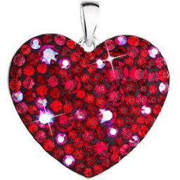 EVOLUTION GROUP 34243.3 srdce cherry dekorované krystaly Swarovski® (Ag925/1000, 2 g, červené)