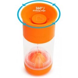 Munchkin Netekoucí hrnek s infuzérem 414 ml oranžový