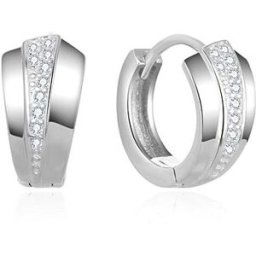 Beneto Stylové kruhové náušnice ze stříbra AGUC2673 (Ag925/1000; 2,49 g)