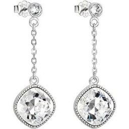 EVOLUTION GROUP 31271.1 visací kosočtverce dekorované krystaly Swarovski® (Ag925/1000, 2,6 g, bílé)