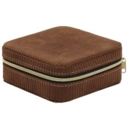 Home Styling Collection Šperkovnice, manšestr 12 × 12 × 5 cm, hnědá