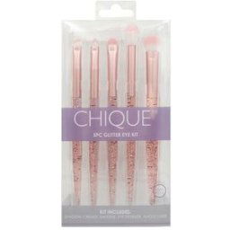 ROYAL & LANGNICKEL CHIQUE 5 PC Chique Eye Set Pink Glitter - Sada kosmetických štětců na oči s růžovými třpytkami 5 ks