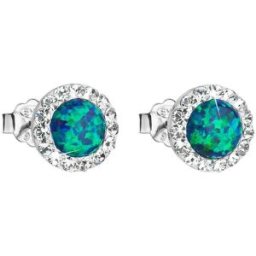 EVOLUTION GROUP 31217.1 & green s. opal dekorovaná krystaly Preciosa® (Ag 925/1000, 0,8 g)