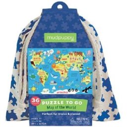 Mudpuppy Puzzle na cesty - Mapa světa 36 dílků