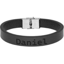 Ewena Kožený náramek černý se jménem Daniel