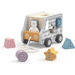 Viga Dřevěná tahačka a vkládačka - nákladní auto šedé