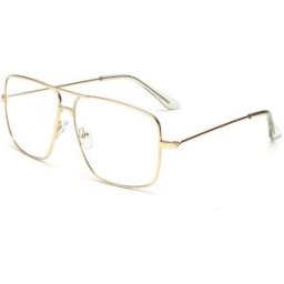 VeyRey Brýle s čirými skly hranaté Miles zlaté