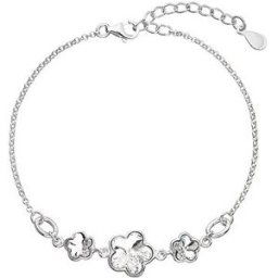 EVOLUTION GROUP 33112.1 dekorovaný krystaly Swarovski® ve tvaru kytičky (Ag925/1000, 3,2 g, bílý)