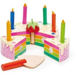 Tender Leaf Dřevěný duhový dort na krájení Rainbow Birthday Cake