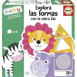 Educa Borras Educa baby vkládačka prozkoumej tvary se zebrou zakem 6 × 2 dílky