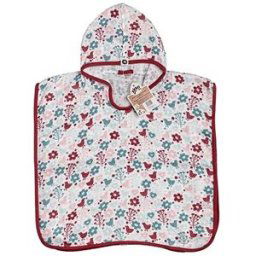 XKKO BMB Bambusové mušelínové pončo Flowers&Birds; Girls Vel. 1 (1-2 roky)
