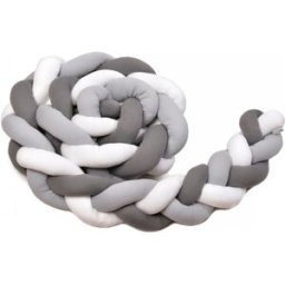 T-TOMI Pletený mantinel 180 cm, white / grey / anthracite