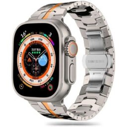 Tech-Protect Stainless Line pro Apple Watch 42/44/45/49mm, titanium / orange