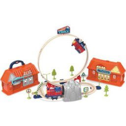 Wiky Vehicles Vlaková dráha v kufříku 142 dílků, 110 × 46 × 36,5 cm