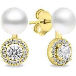 Brilio Silver EA611Y perlové se zirkony (Ag 925/1000, 2,68 g)