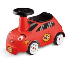 Adriatic odrážedlo s úložným prostorem a polepy, 52 cm, červené