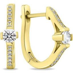 Brilio Silver EA659Y pozlacené kruhy se zirkony (Ag 925/1000, 2,1 g)