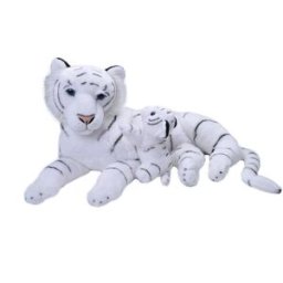 Wild Republic Plyšová samice s mládětem – tygr bílý, 76 cm