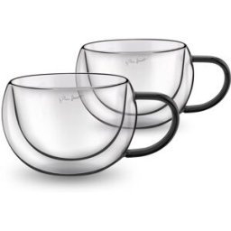 Lamart termosklenice LT9114 VASO Set Cappuccino 270 ml 2 ks černý