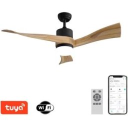 Immax NEO LITE SOFISTICADO Smart LED stropní svítidlo s ventilátorem Tuya WiFi černé/dřevo