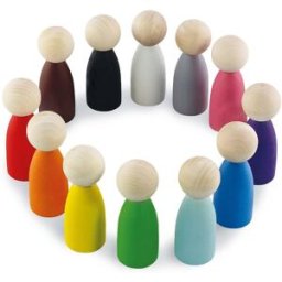 Ulanik Montessori dřevěná hračka Peg Dolls 12 ks