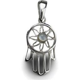 ORIENTAL Stříbrný přívěsek Hamsa Slunce s perletí (Ag 925/1000, )
