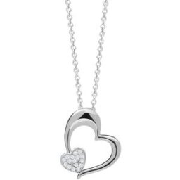 Preciosa Stříbrný přívěsek s řetízkem Tender Heart, srdce s kubickou zirkonií Preciosa