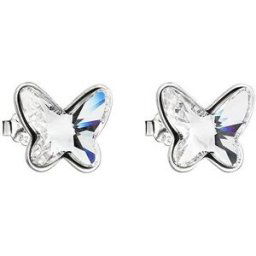 EVOLUTION GROUP 31251.1 pecky, motýl, dekorovaný krystaly Swarovski® (Ag925/1000, 2,4 g, bílé)