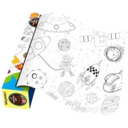senzanakupy Vesmírné putování Kreativní látkové omalovánky v roli vč. 12 pastelek 120 × 40 cm