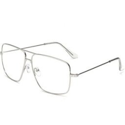 VeyRey Brýle s čirými skly hranaté Eileen stříbrné