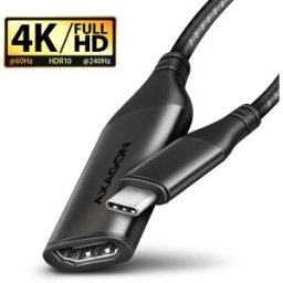 AXAGON RVC-HI2M, USB-C -> HDMI 2.0a adapter, 4K/60Hz HDR10, metal case, braided