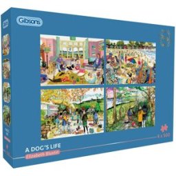 GIBSONS Puzzle Psí život 4 × 500 dílků