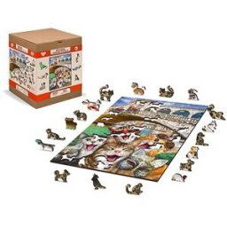 Wooden city Dřevěné puzzle Koťata v Benátkách 2v1, 300 dílků eko