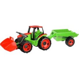 Lena Traktor se lžící a s vozíkem, červeno zelený