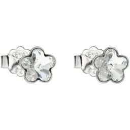 EVOLUTION GROUP 31080.1 pecky kytičky dekorované krystaly Swarovski® (Ag925/1000, 0,8 g, bílé)
