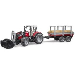 Bruder Farmer - Massey Ferguson traktor s vlekem