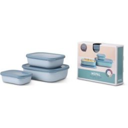 Mepal Set misek Cirqula Rectangular Nordic Blue 0,5 l + 1 l + 2 l