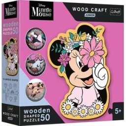 TREFL wood craft junior puzzle Ve světě Minnie Mouse 50 dílků
