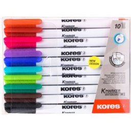 KORES K-MARKER na bílé tabule, tenký - sada 10 barev