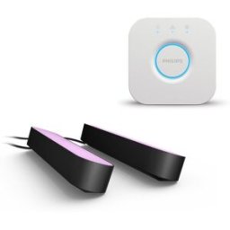 Hue White and Color Ambiance Play Double pack černý + Philips Hue Bridge