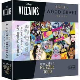Trefl Wood Craft Origin puzzle Disney: Setkání záporáků 1000 dílků