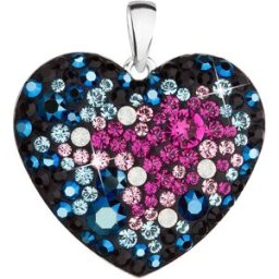 EVOLUTION GROUP 34243.4 srdce galaxy dekorované krystaly Swarovski® (Ag925/1000, 2 g, mix barev)