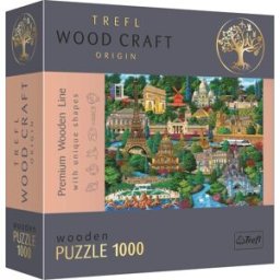 Trefl Wood Craft Origin puzzle Slavná místa Francie 1000 dílků