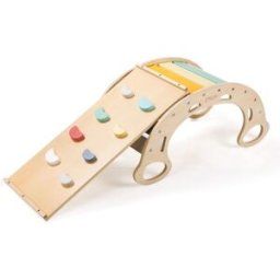 eliNeli Dřevěná montessori houpačka 5v1 s prknem 2v1 - set fresh