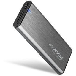 AXAGON EEM2-SG2, M.2 NVMe & SATA screwless RAW box, gray, SuperSpeed USB-C 10 Gbps